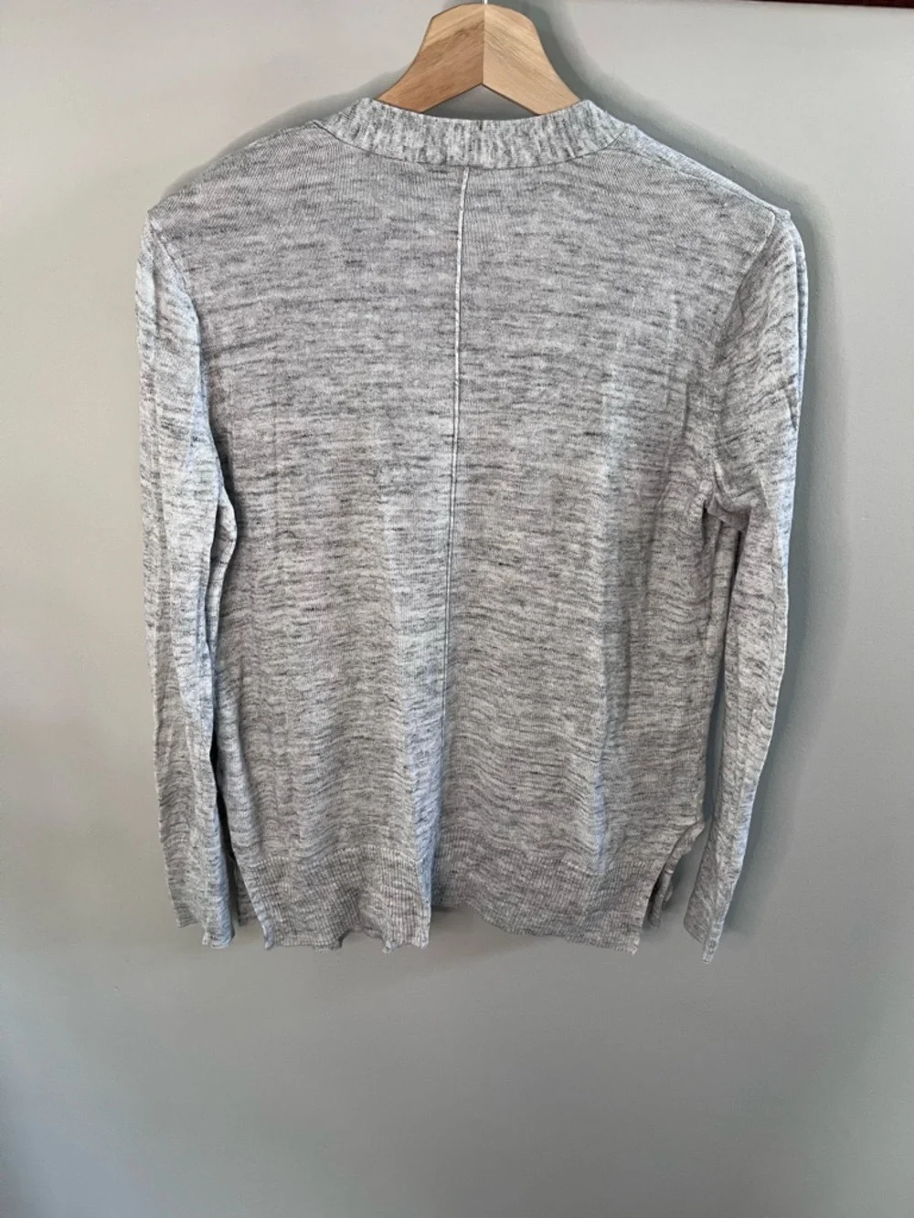Gap Womens Gray Open Front Cardigan Cotton Linen Blend Pocket Sweater Size‎ M